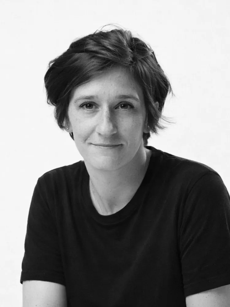Black-and-white portrait of Florencia Truchi